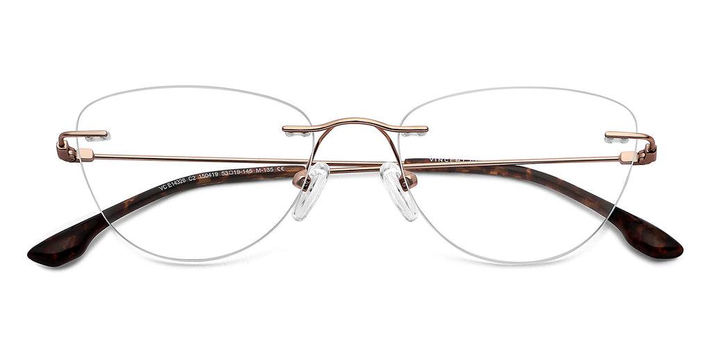 Rimless Eyeglasses-Frame Cat Eye--EG Rimless Eyeglasses-Frame Cat Eye--EG