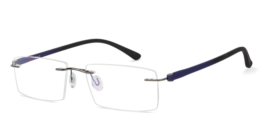 Rimless Eyeglasses-Frame Rectangle--EG Rimless Eyeglasses-Frame Rectangle--EG