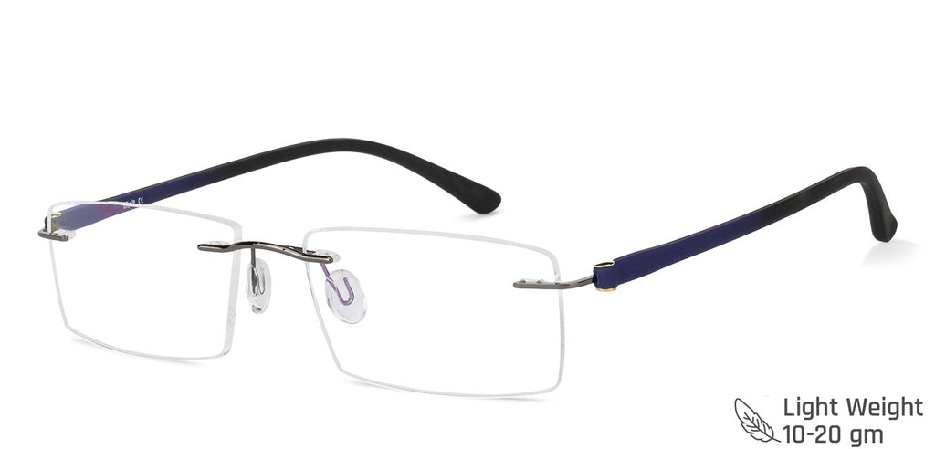 Rimless Eyeglasses-Frame Rectangle--EG Rimless Eyeglasses-Frame Rectangle--EG
