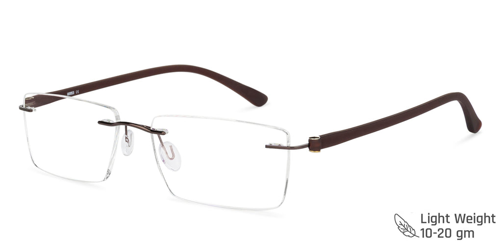 Rimless Eyeglasses-Frame Rectangle--EG Rimless Eyeglasses-Frame Rectangle--EG