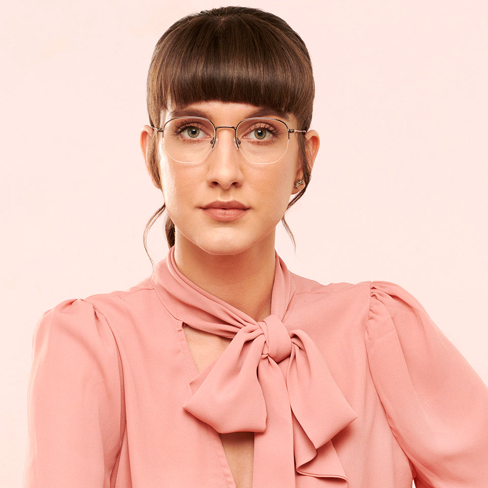 Half Rim Eyeglasses-Frame Round--EG Half Rim Eyeglasses-Frame Round--EG