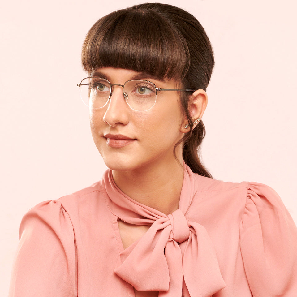 Half Rim Eyeglasses-Frame Round--EG Half Rim Eyeglasses-Frame Round--EG