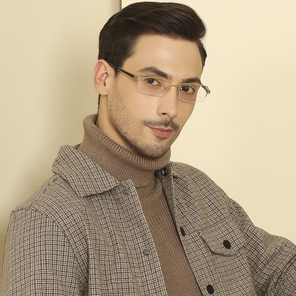 Half Rim Eyeglasses-Frame Rectangle--EG Half Rim Eyeglasses-Frame Rectangle--EG