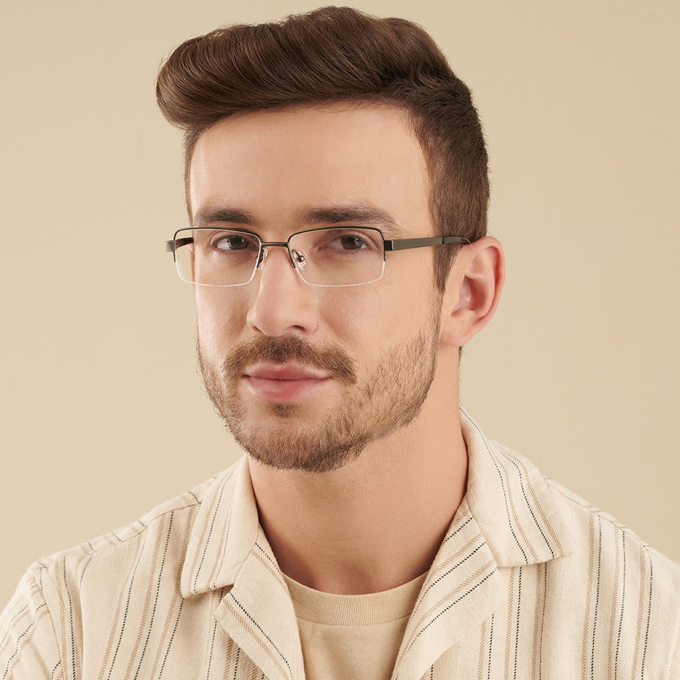 Half Rim Eyeglasses-Frame Rectangle--EG Half Rim Eyeglasses-Frame Rectangle--EG