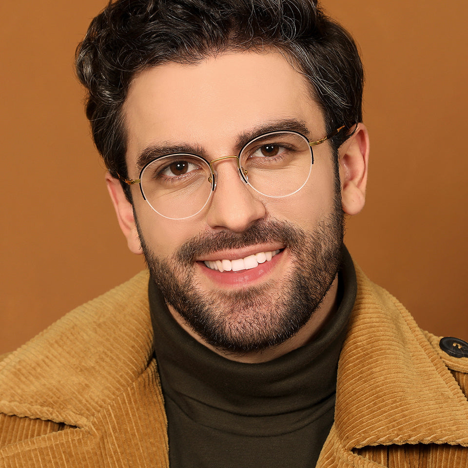 Half Rim Eyeglasses-Frame Round--EG Half Rim Eyeglasses-Frame Round--EG