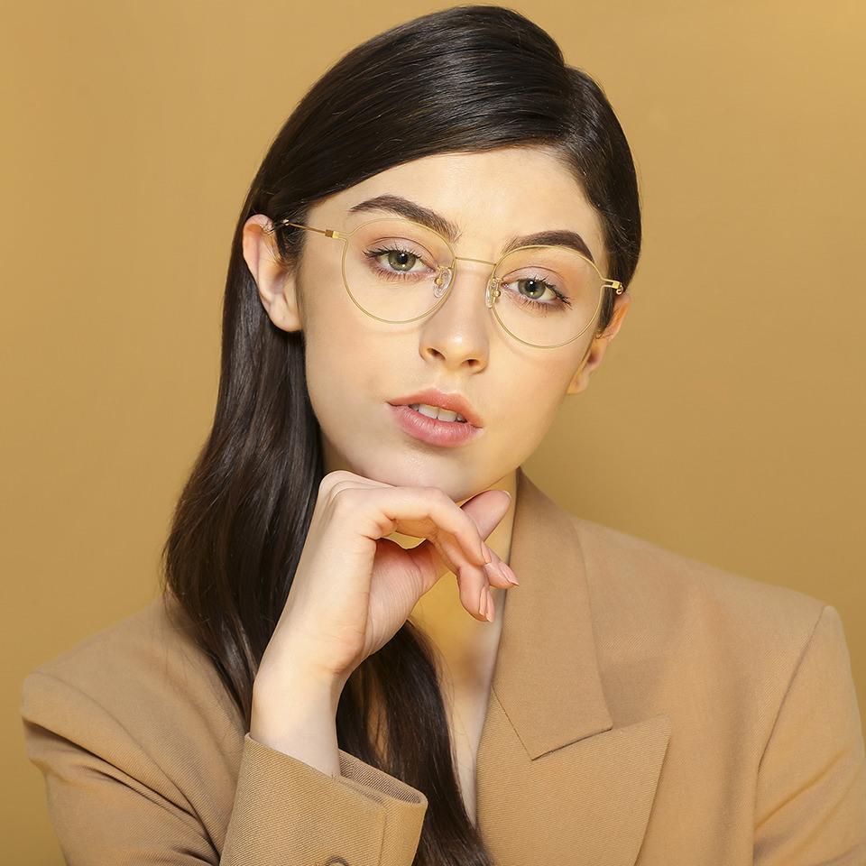 Half Rim Eyeglasses-Frame Round--EG Half Rim Eyeglasses-Frame Round--EG