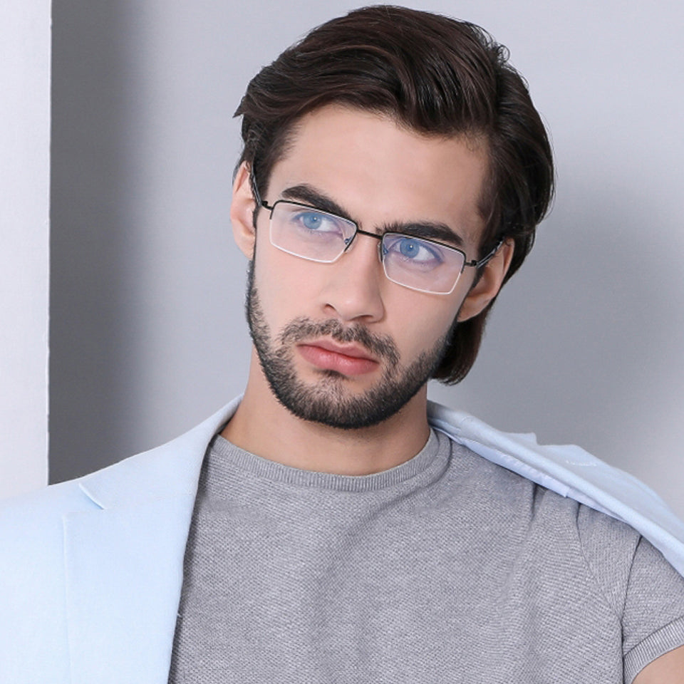 Half Rim Eyeglasses-Frame Rectangle--EG Half Rim Eyeglasses-Frame Rectangle--EG