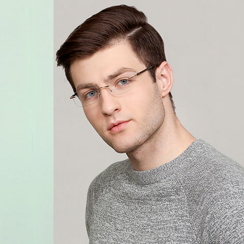 Rimless Eyeglasses-Frame Rectangle--EG Rimless Eyeglasses-Frame Rectangle--EG