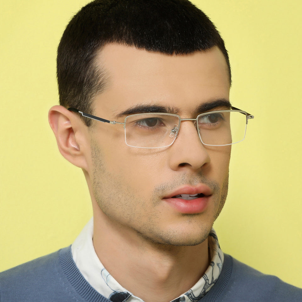 Half Rim Eyeglasses-Frame Rectangle--EG Half Rim Eyeglasses-Frame Rectangle--EG