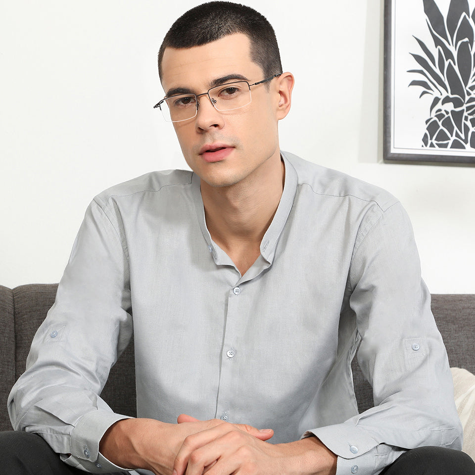 Half Rim Eyeglasses-Frame Rectangle--EG Half Rim Eyeglasses-Frame Rectangle--EG