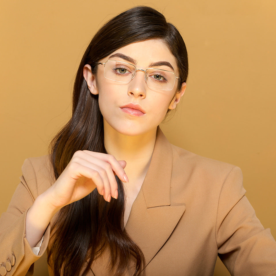 Half Rim Eyeglasses-Frame Rectangle--EG Half Rim Eyeglasses-Frame Rectangle--EG