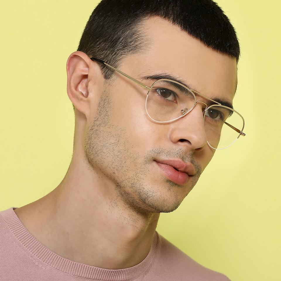 Half Rim Eyeglasses-Frame Aviator--EG Half Rim Eyeglasses-Frame Aviator--EG