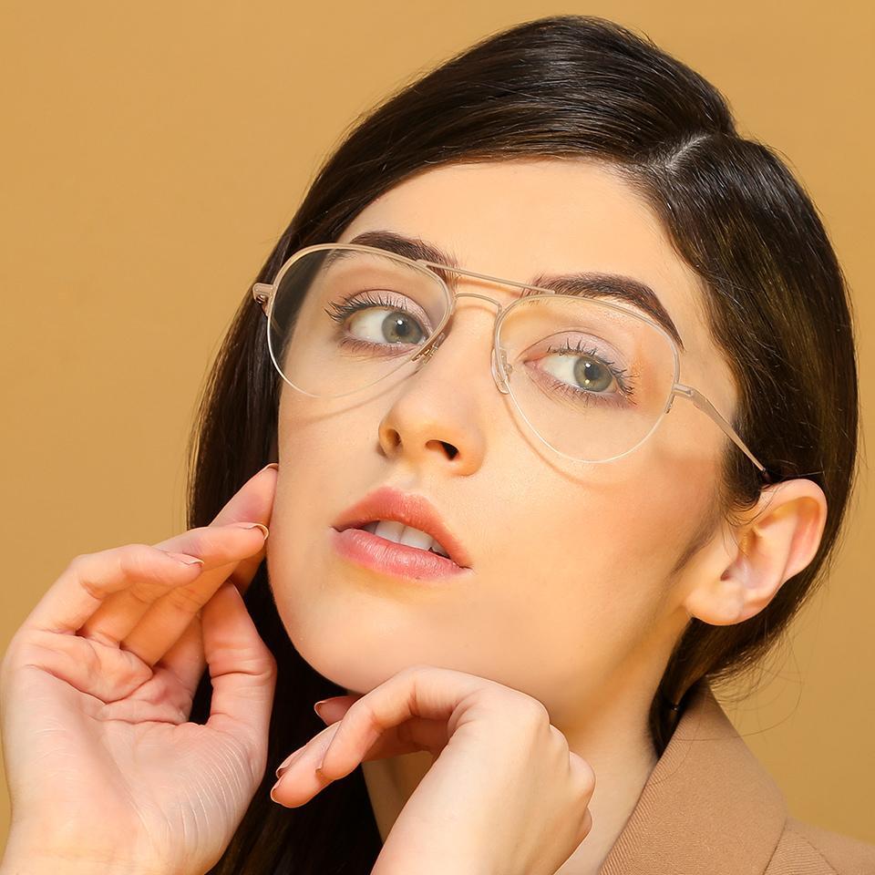 Half Rim Eyeglasses-Frame Aviator--EG Half Rim Eyeglasses-Frame Aviator--EG