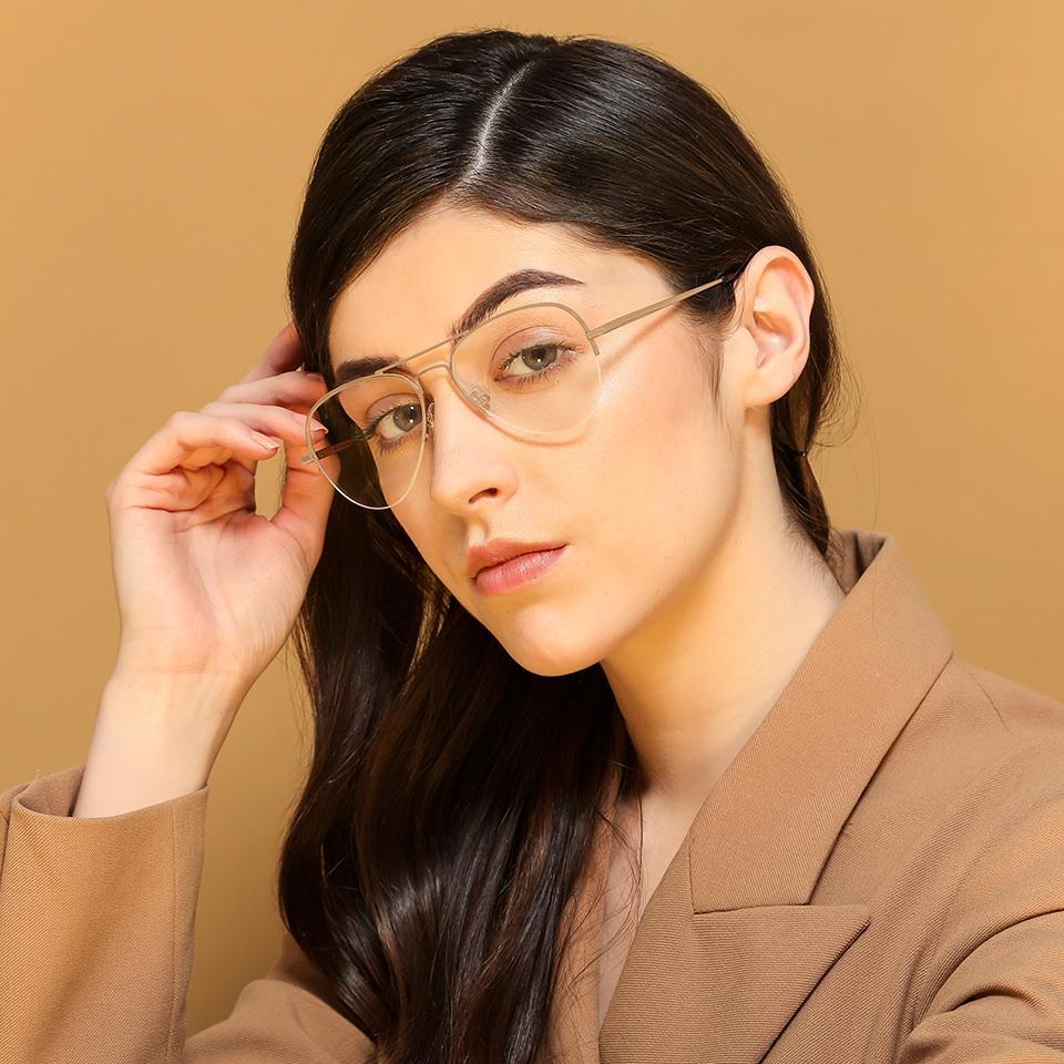 Half Rim Eyeglasses-Frame Aviator--EG Half Rim Eyeglasses-Frame Aviator--EG