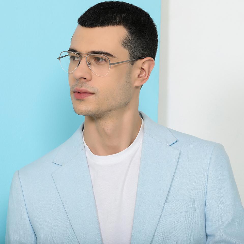 Half Rim Eyeglasses-Frame Aviator--EG Half Rim Eyeglasses-Frame Aviator--EG