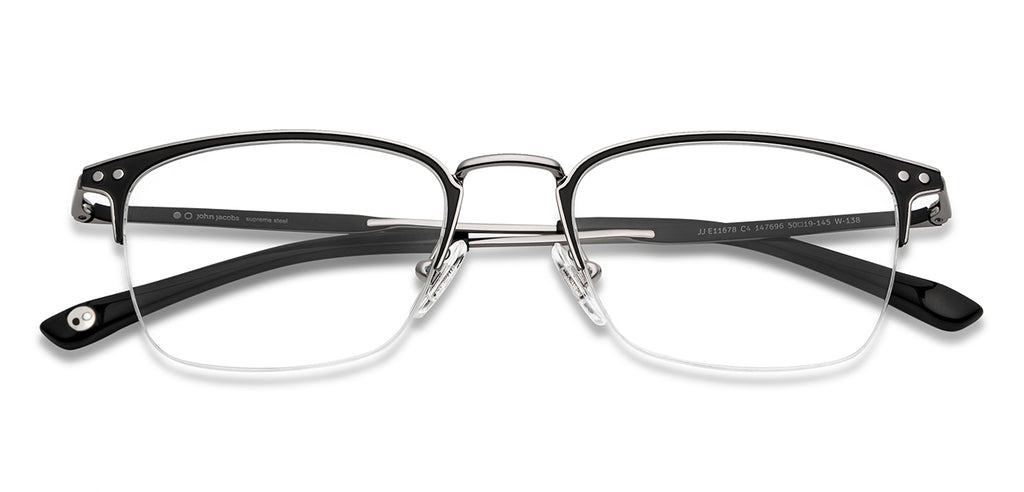 Half Rim Eyeglasses-Frame Wayfarer--EG Half Rim Eyeglasses-Frame Wayfarer--EG