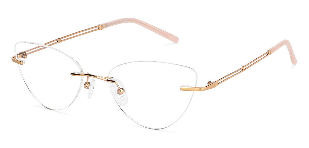 Rimless Eyeglasses-Frame Cat Eye--EG Rimless Eyeglasses-Frame Cat Eye--EG