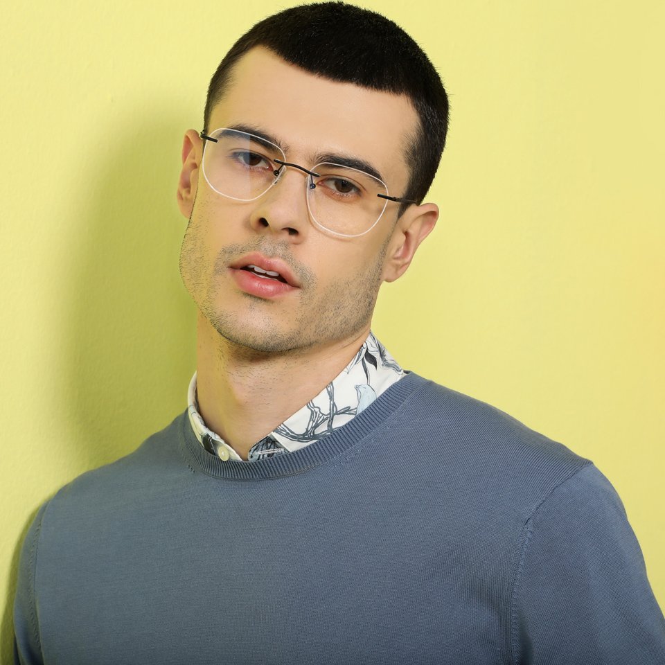 Rimless Eyeglasses-Frame Square--EG Rimless Eyeglasses-Frame Square--EG