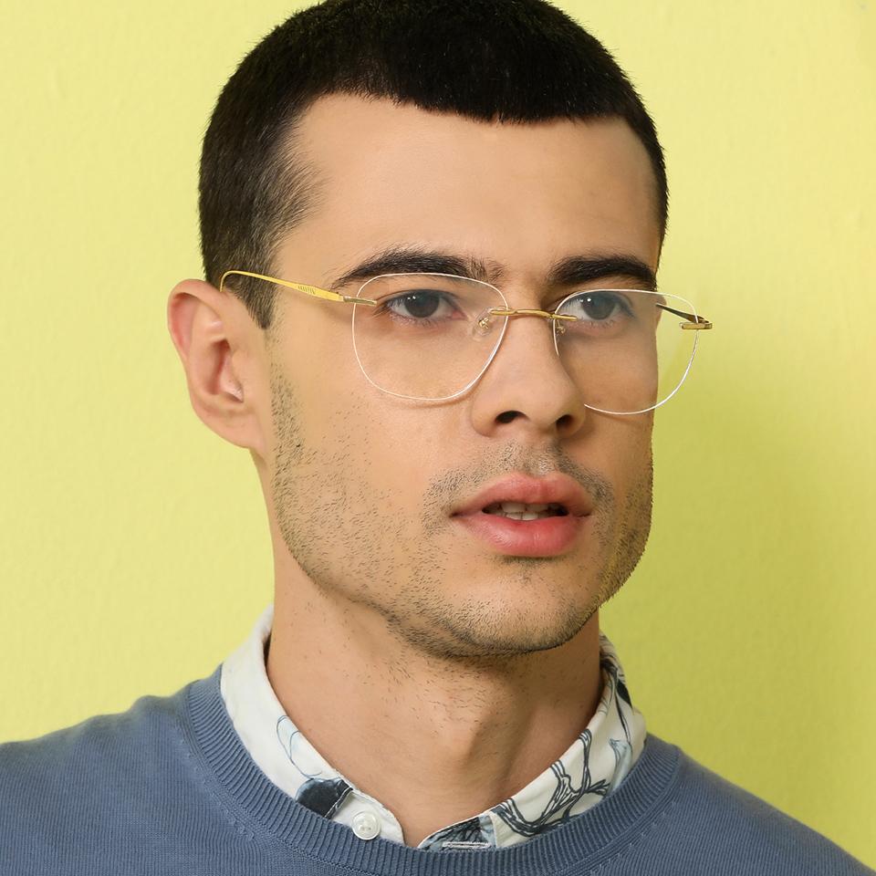 Rimless Eyeglasses-Frame Square--EG Rimless Eyeglasses-Frame Square--EG