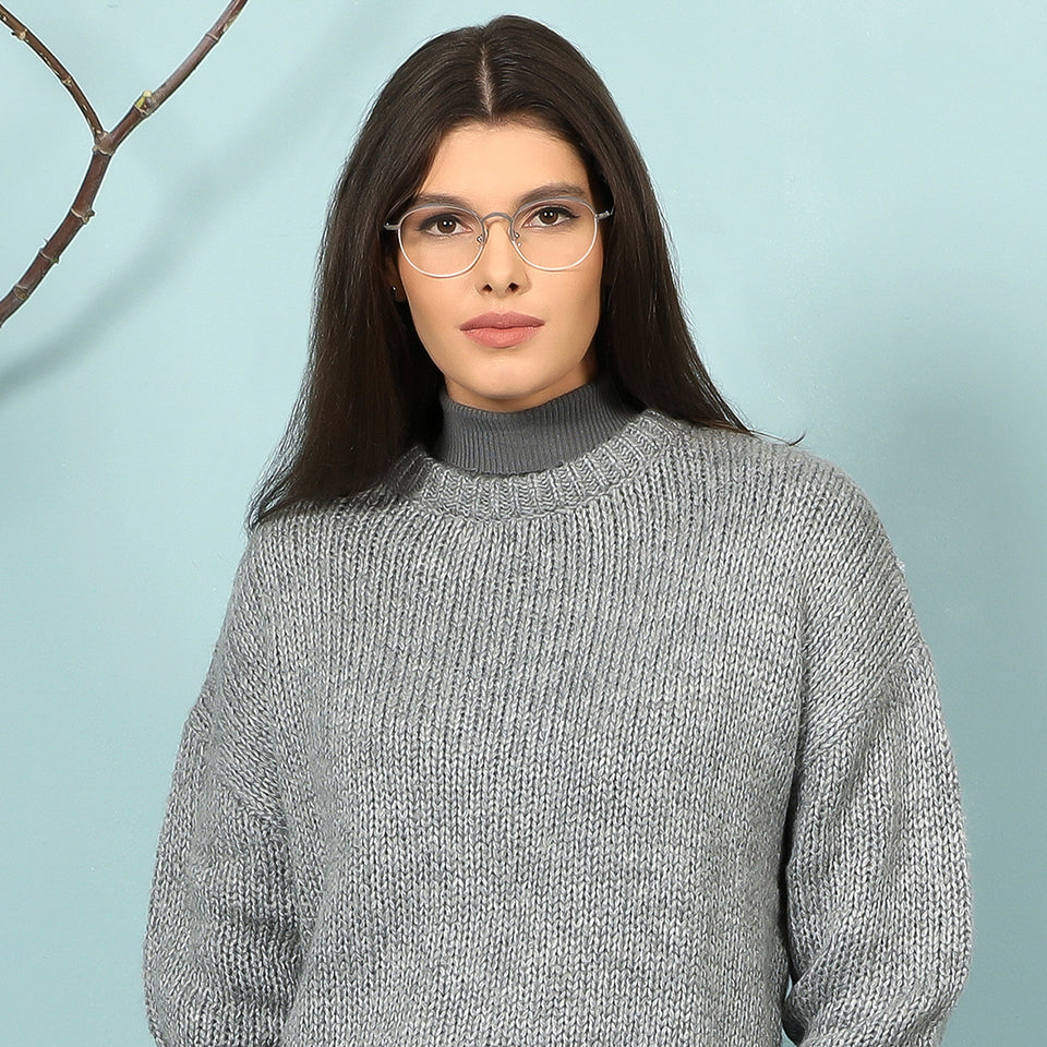 Half Rim Eyeglasses-Frame Round--EG Half Rim Eyeglasses-Frame Round--EG