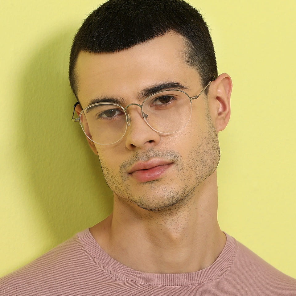 Half Rim Eyeglasses-Frame Round--EG Half Rim Eyeglasses-Frame Round--EG