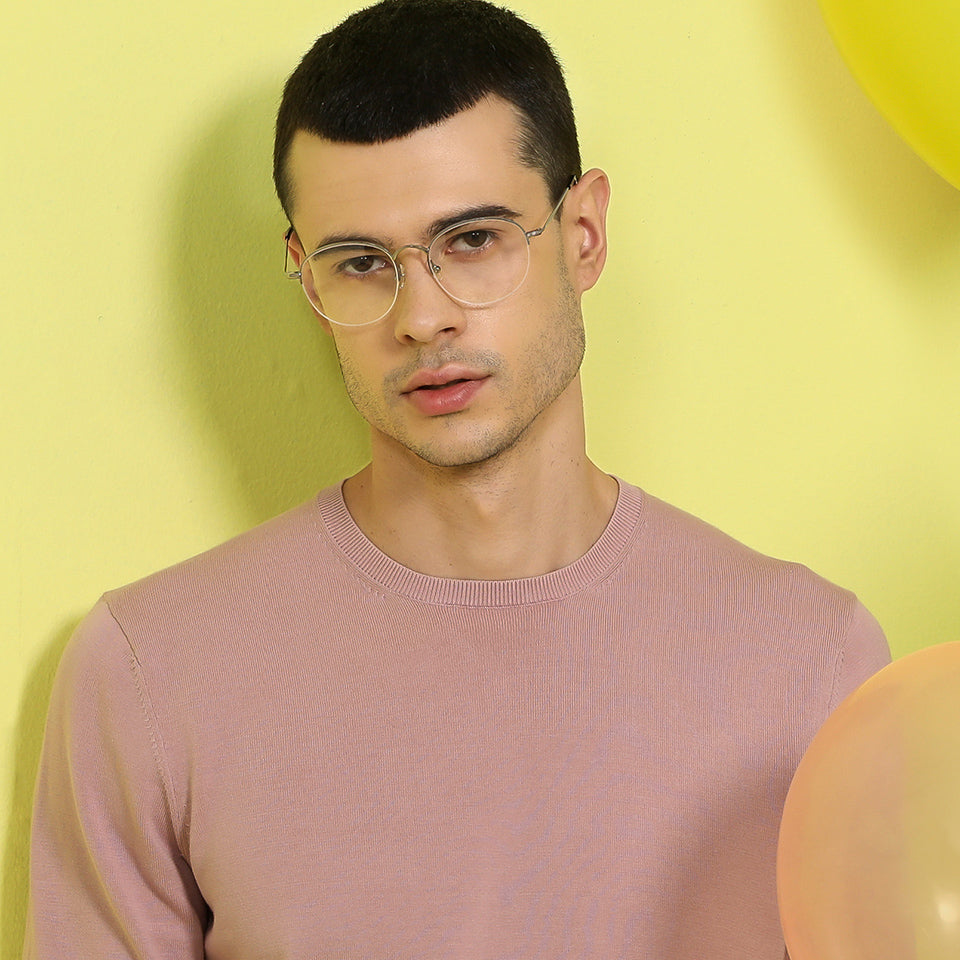 Half Rim Eyeglasses-Frame Round--EG Half Rim Eyeglasses-Frame Round--EG