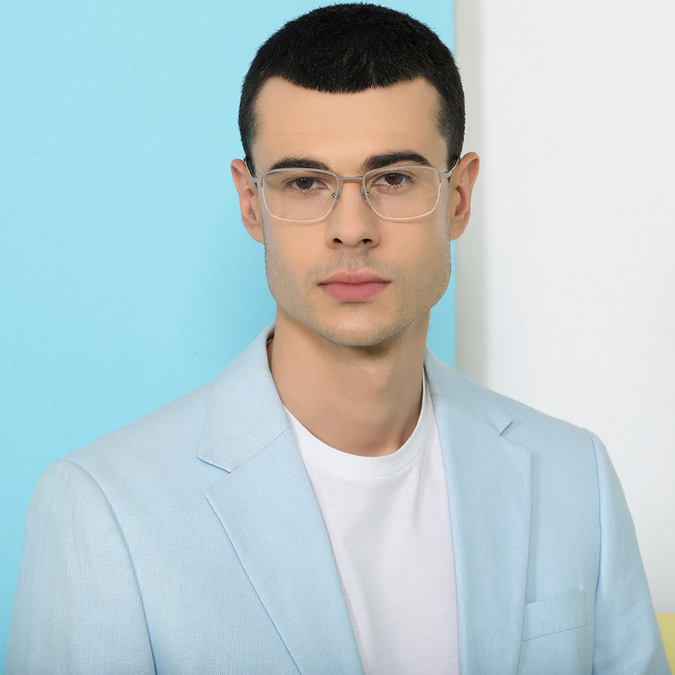 Half Rim Eyeglasses-Frame Rectangle--EG Half Rim Eyeglasses-Frame Rectangle--EG