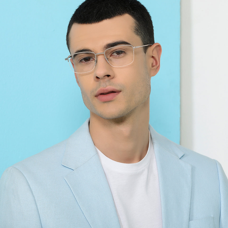 Half Rim Eyeglasses-Frame Rectangle--EG Half Rim Eyeglasses-Frame Rectangle--EG