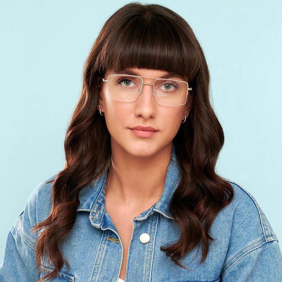 Half Rim Eyeglasses-Frame Square--EG Half Rim Eyeglasses-Frame Square--EG