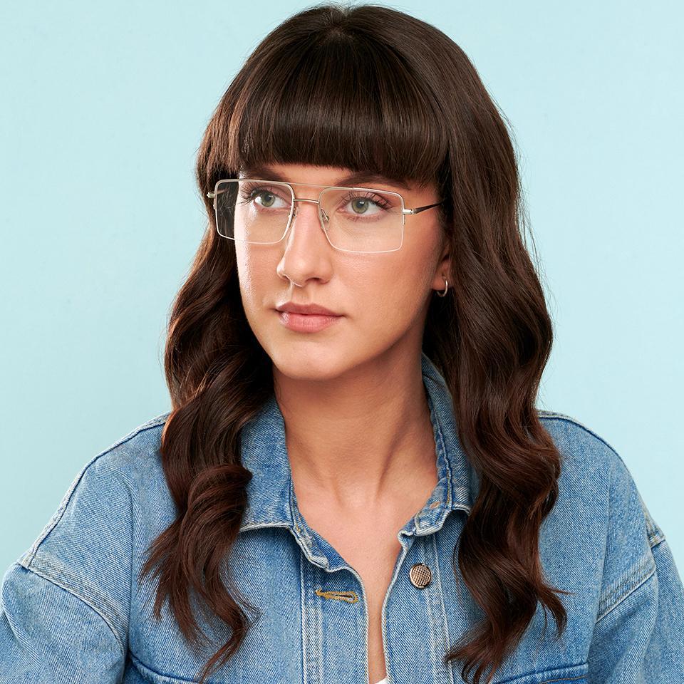 Half Rim Eyeglasses-Frame Square--EG Half Rim Eyeglasses-Frame Square--EG