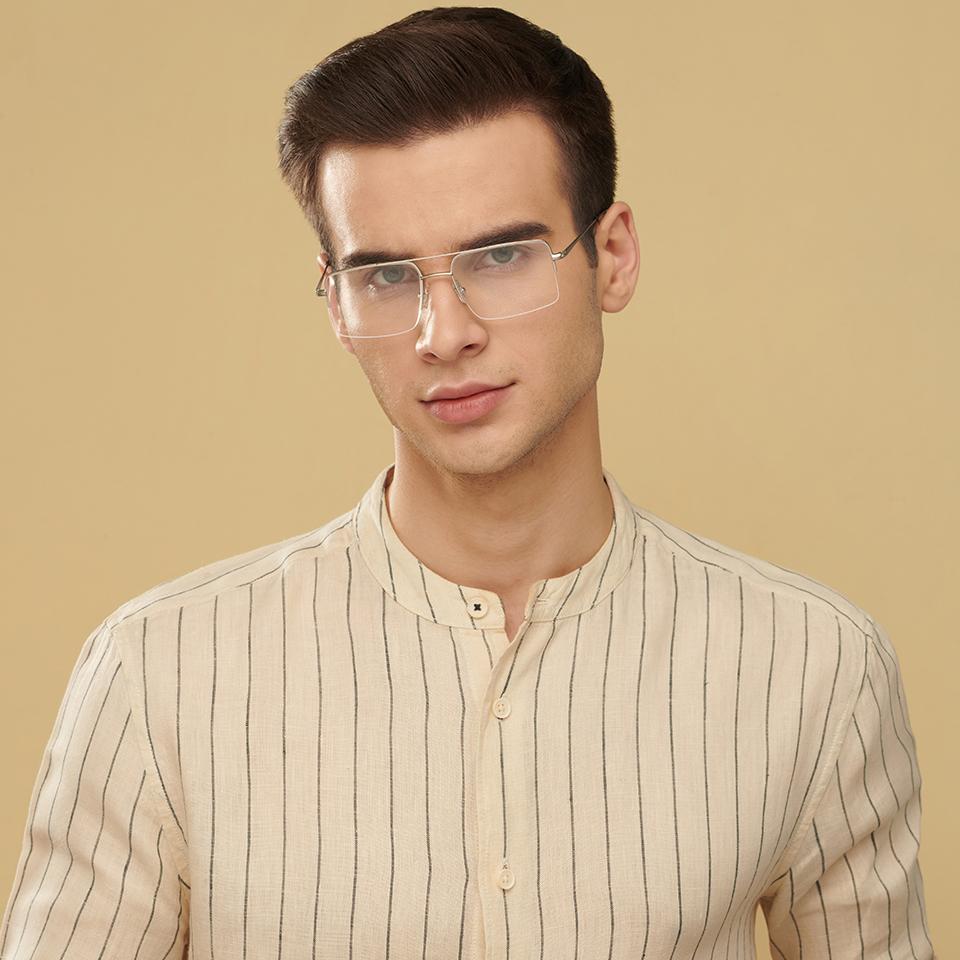 Half Rim Eyeglasses-Frame Square--EG Half Rim Eyeglasses-Frame Square--EG