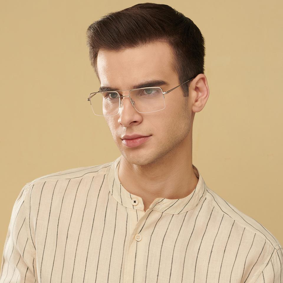 Half Rim Eyeglasses-Frame Square--EG Half Rim Eyeglasses-Frame Square--EG