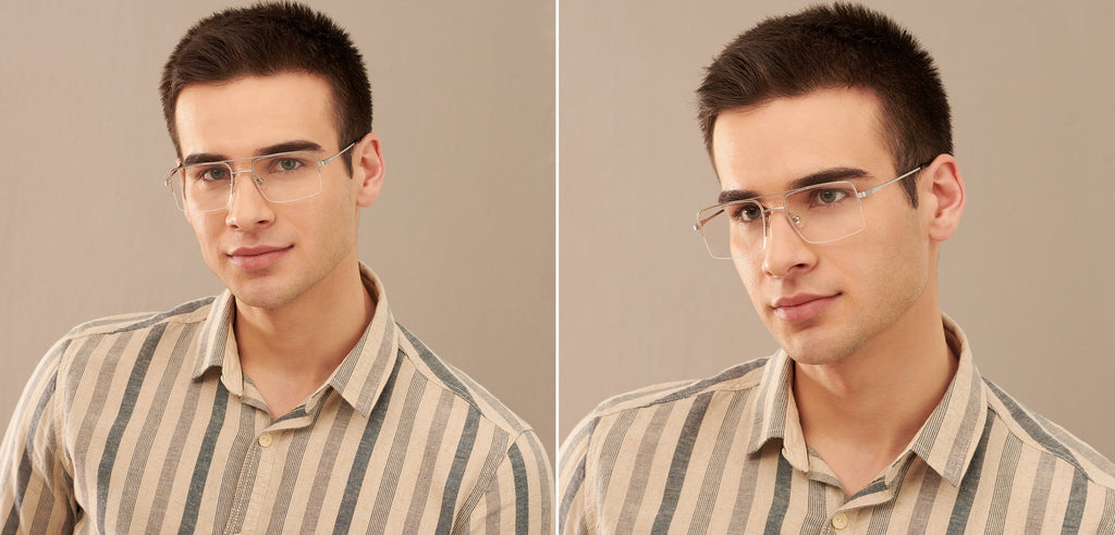 Half Rim Eyeglasses-Frame Square--EG Half Rim Eyeglasses-Frame Square--EG