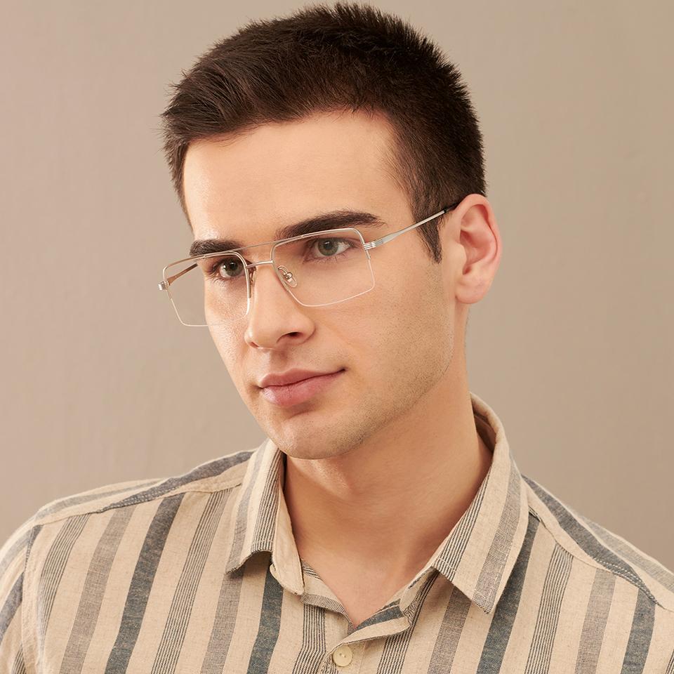 Half Rim Eyeglasses-Frame Square--EG Half Rim Eyeglasses-Frame Square--EG