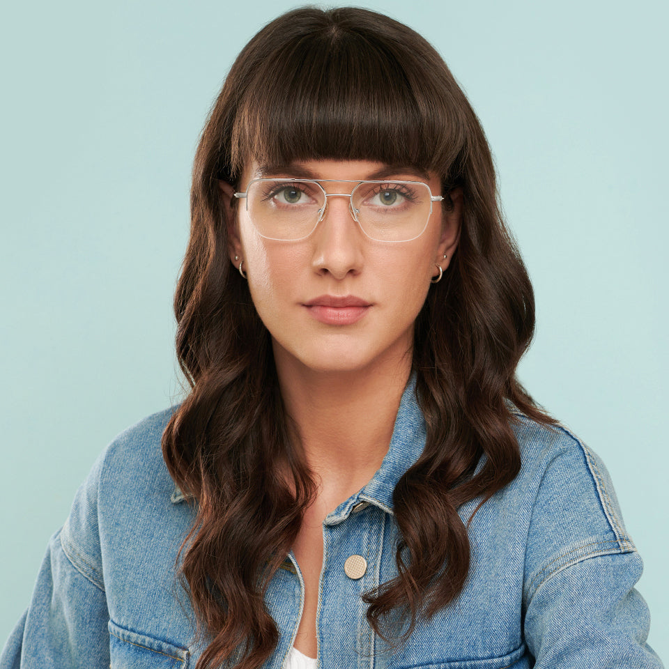 Half Rim Eyeglasses-Frame Square--EG Half Rim Eyeglasses-Frame Square--EG