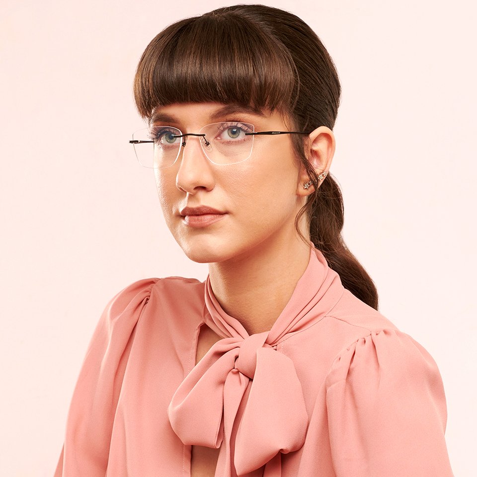 Rimless Eyeglasses-Frame Square--EG Rimless Eyeglasses-Frame Square--EG