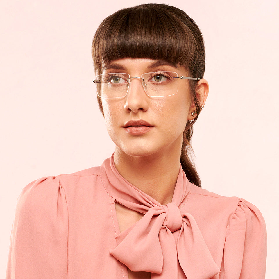 Rimless Eyeglasses-Frame Rectangle--EG Rimless Eyeglasses-Frame Rectangle--EG