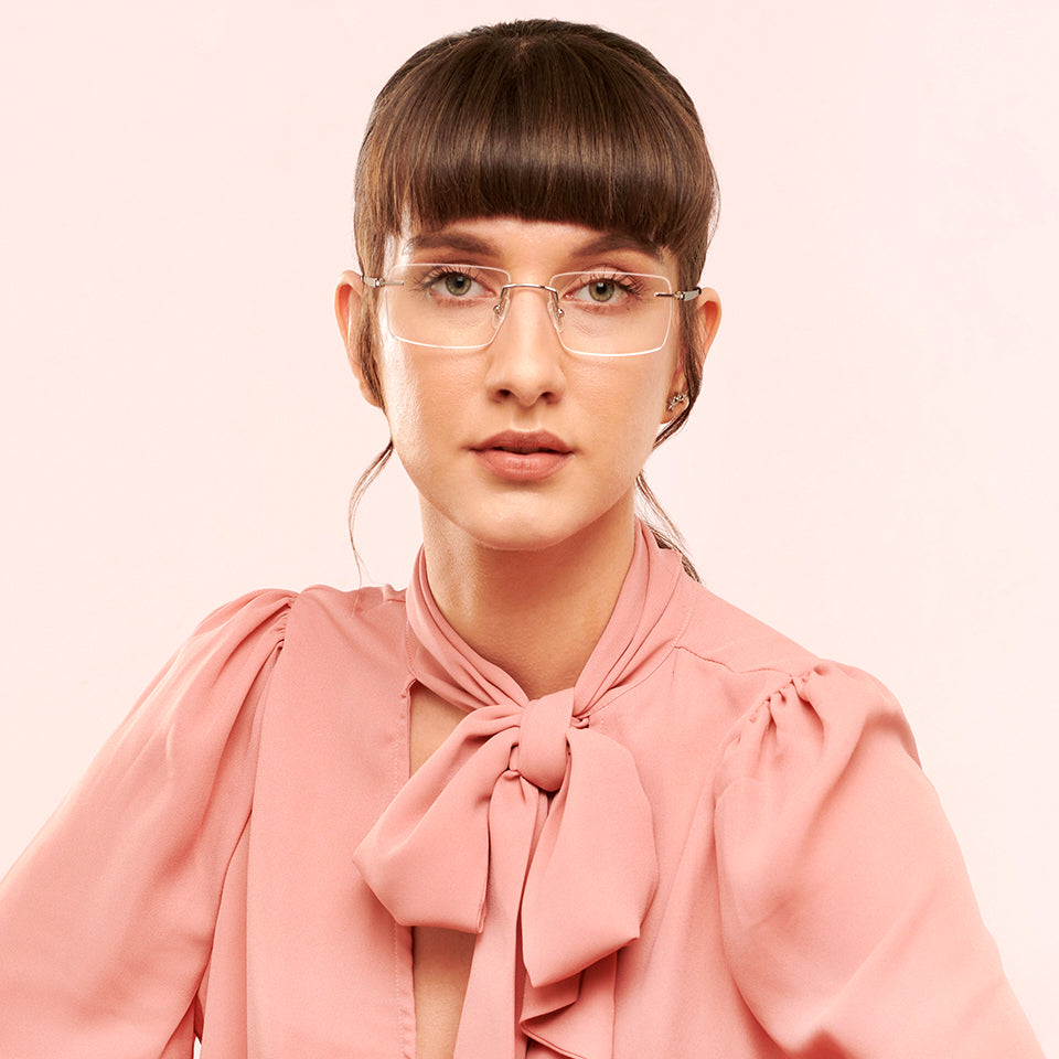 Rimless Eyeglasses-Frame Rectangle--EG Rimless Eyeglasses-Frame Rectangle--EG