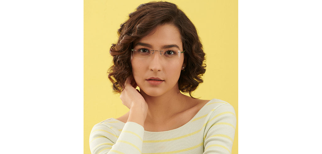 Rimless Eyeglasses-Frame Rectangle--EG Rimless Eyeglasses-Frame Rectangle--EG