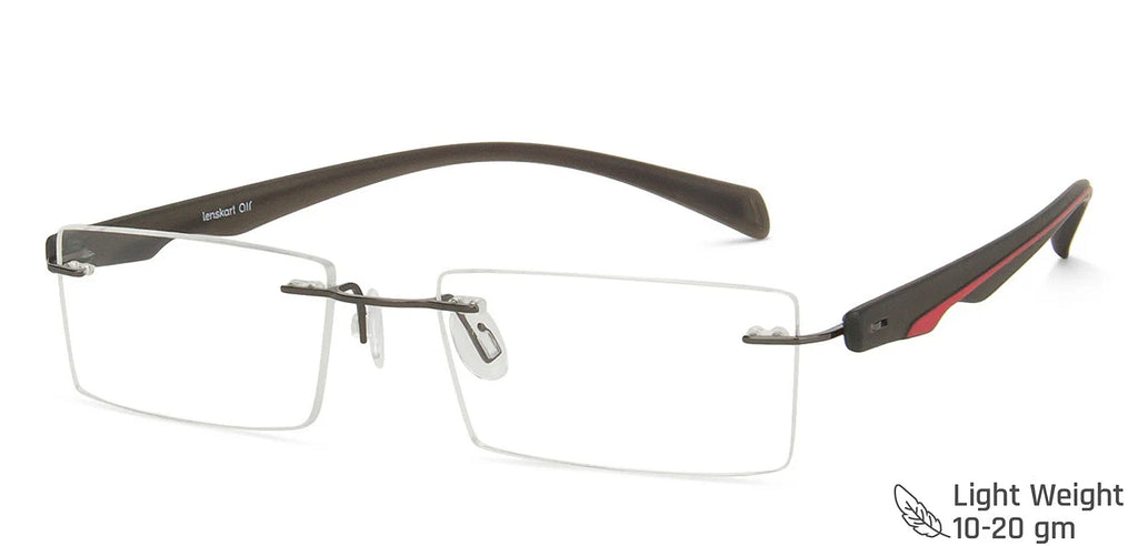 Rimless Eyeglasses-Frame Rectangle--EG Rimless Eyeglasses-Frame Rectangle--EG