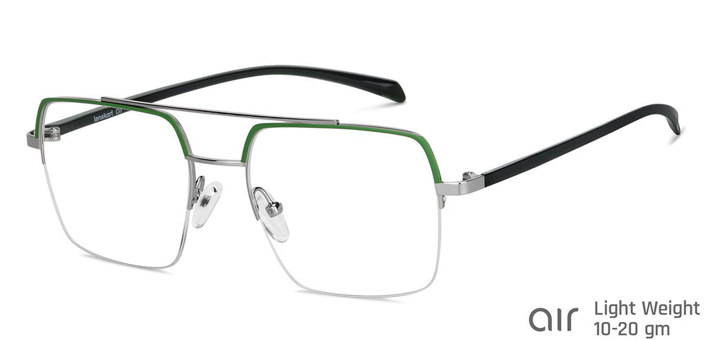 Half Rim Eyeglasses-Frame Square--EG Half Rim Eyeglasses-Frame Square--EG