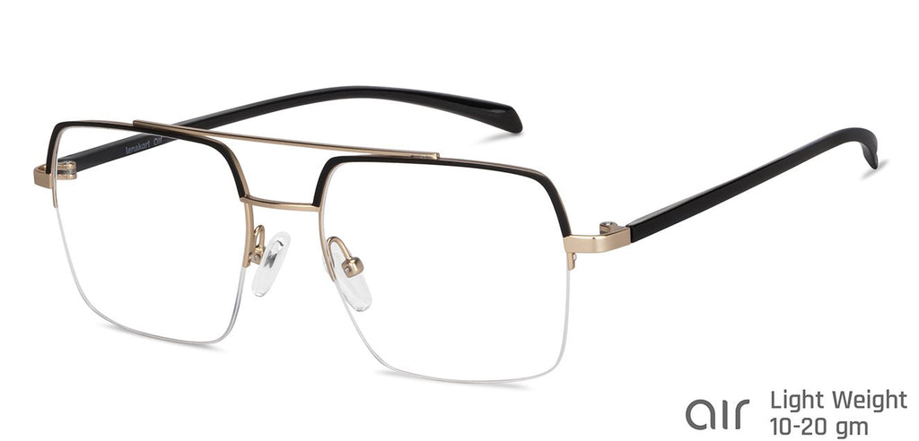 Half Rim Eyeglasses-Frame Square--EG Half Rim Eyeglasses-Frame Square--EG