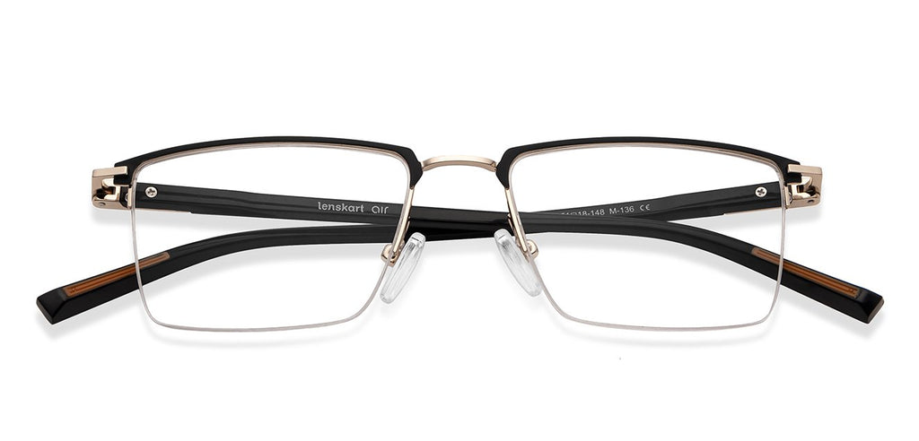 Half Rim Eyeglasses-Frame Square--EG Half Rim Eyeglasses-Frame Square--EG