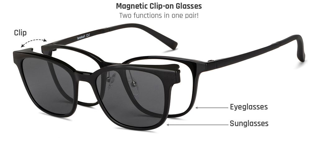 Magnetic Clip On Glasses-Frame Rectangle--EG Magnetic Clip On Glasses-Frame Rectangle--EG