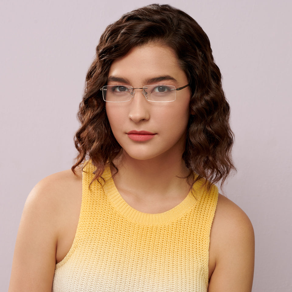 Rimless Eyeglasses-Frame Rectangle--EG Rimless Eyeglasses-Frame Rectangle--EG