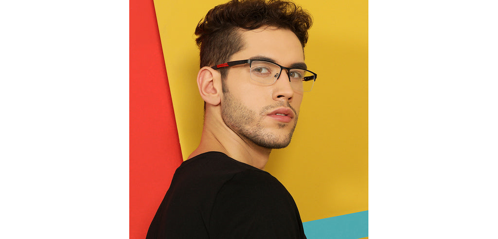 Half Rim Eyeglasses-Frame Rectangle--EG Half Rim Eyeglasses-Frame Rectangle--EG