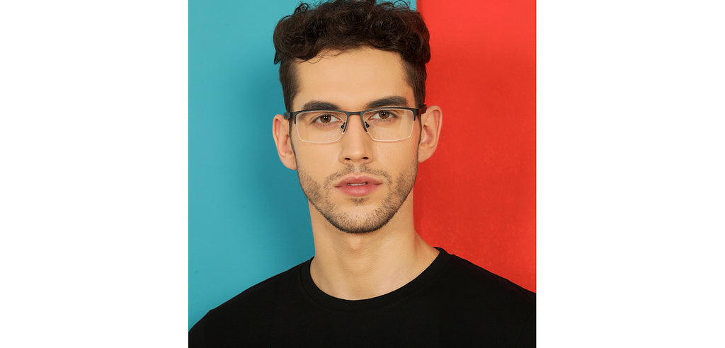 Half Rim Eyeglasses-Frame Rectangle--EG Half Rim Eyeglasses-Frame Rectangle--EG