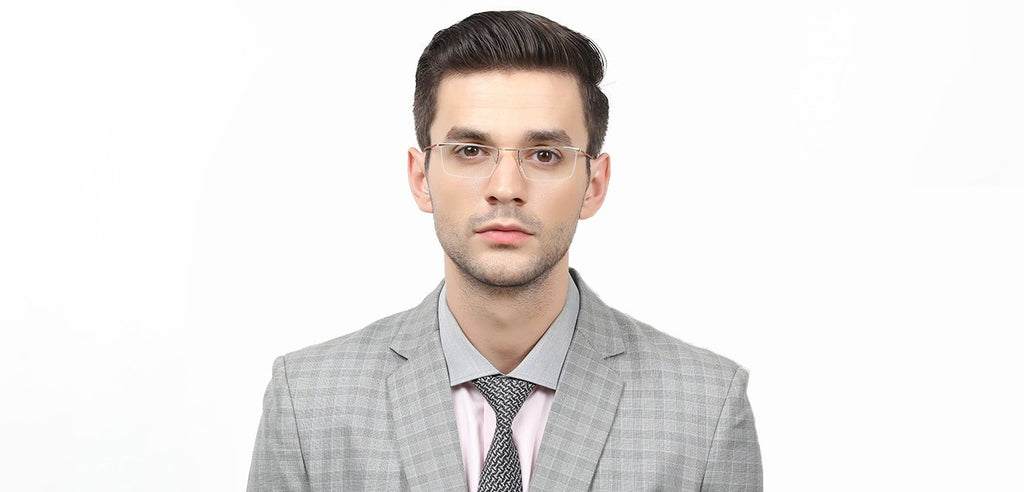 Half Rim Eyeglasses-Frame Rectangle--EG Half Rim Eyeglasses-Frame Rectangle--EG