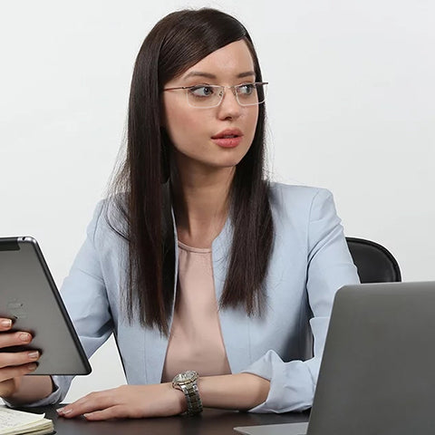 Half Rim Eyeglasses-Frame Rectangle--EG Half Rim Eyeglasses-Frame Rectangle--EG