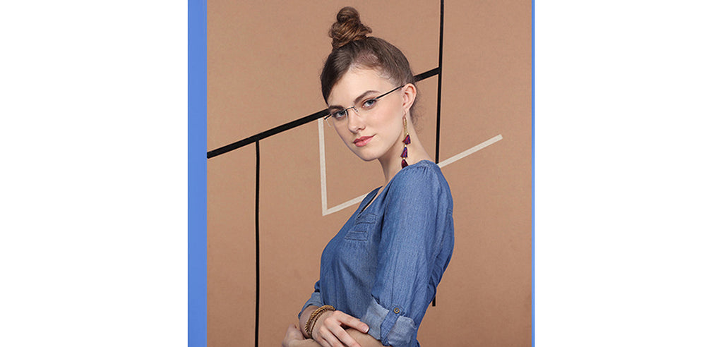 Rimless Eyeglasses-Frame Rectangle--EG Rimless Eyeglasses-Frame Rectangle--EG